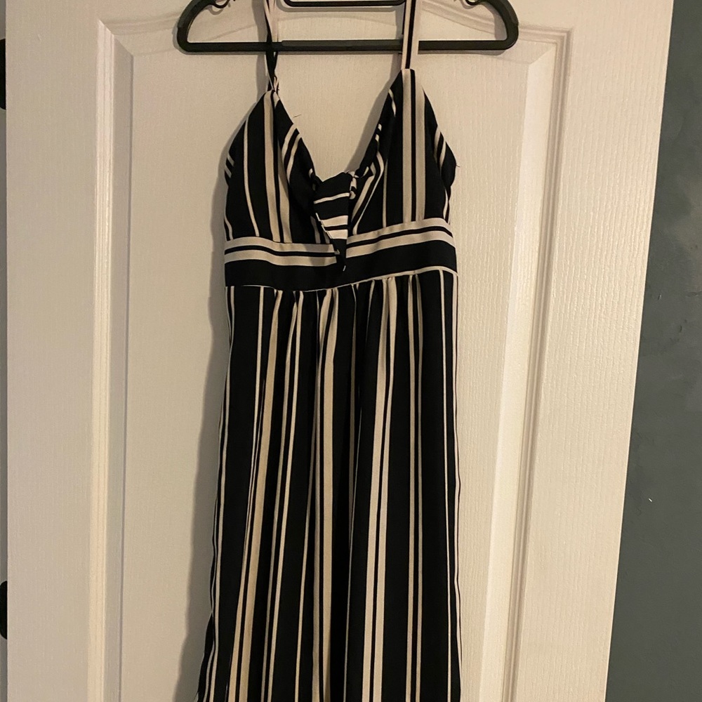 Black and cream striped dress